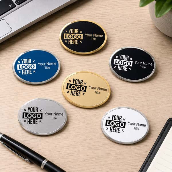 Laser Engraved Oval Name Badge