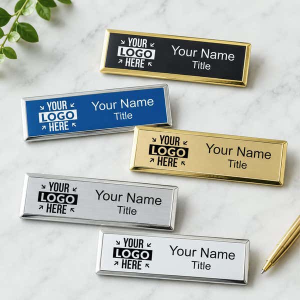 Executive Engraved Small Beveled Rectangle Name Badges