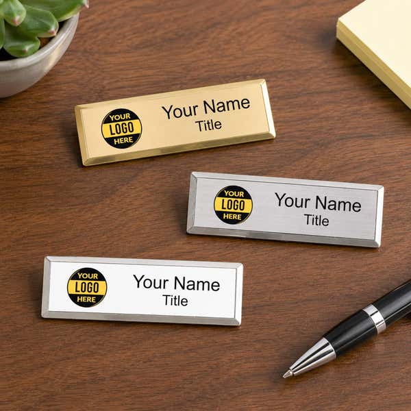 Executive Full Color Small Rectangle Name Badges