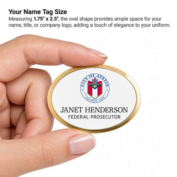 Executive Full Color Beveled Oval Name Badges