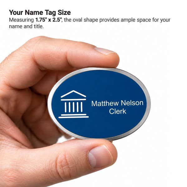 Courthouse Law Office Oval Premier Name Tag