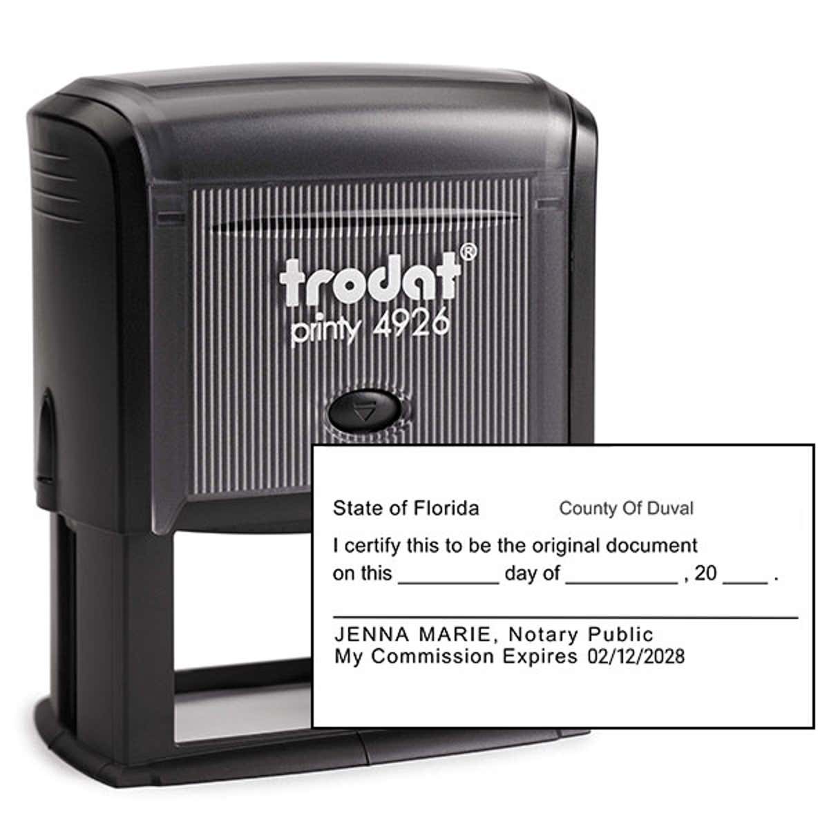 Original Document Notary Stamp Body and Design