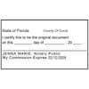 Original Document Notary Stamp Imprint Example