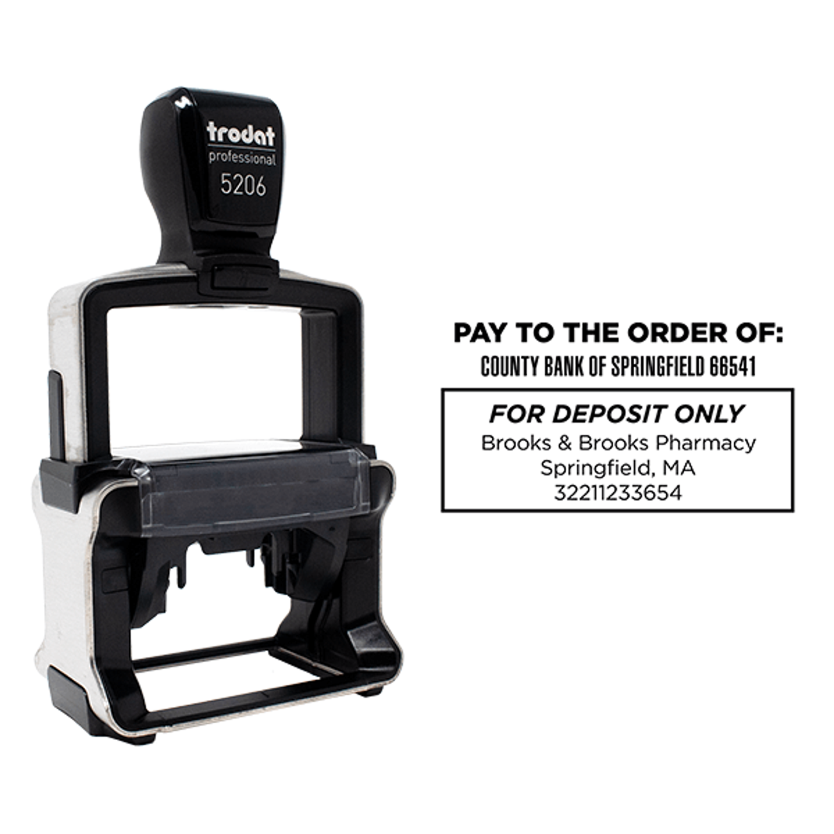 Custom Pay to the Order of With Box Financial Stamp with Product