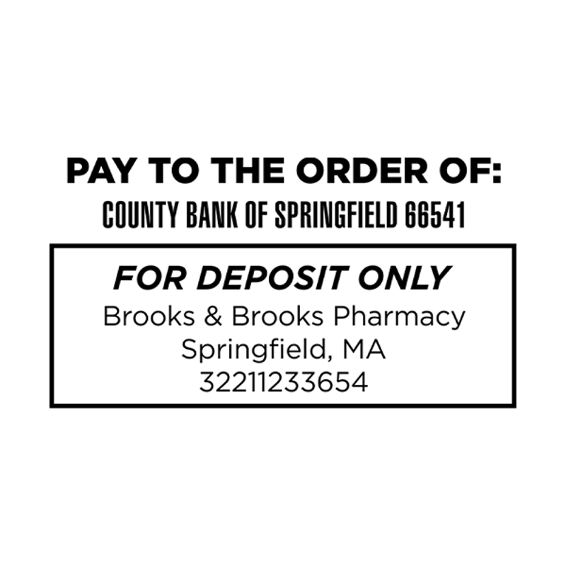 Custom Pay to the Order of With Box Financial Stamp