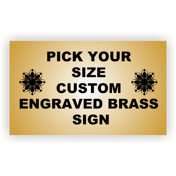 Dover - Pick Your Size Custom Vertical Engraved Brass Sign Up to 3" Wide