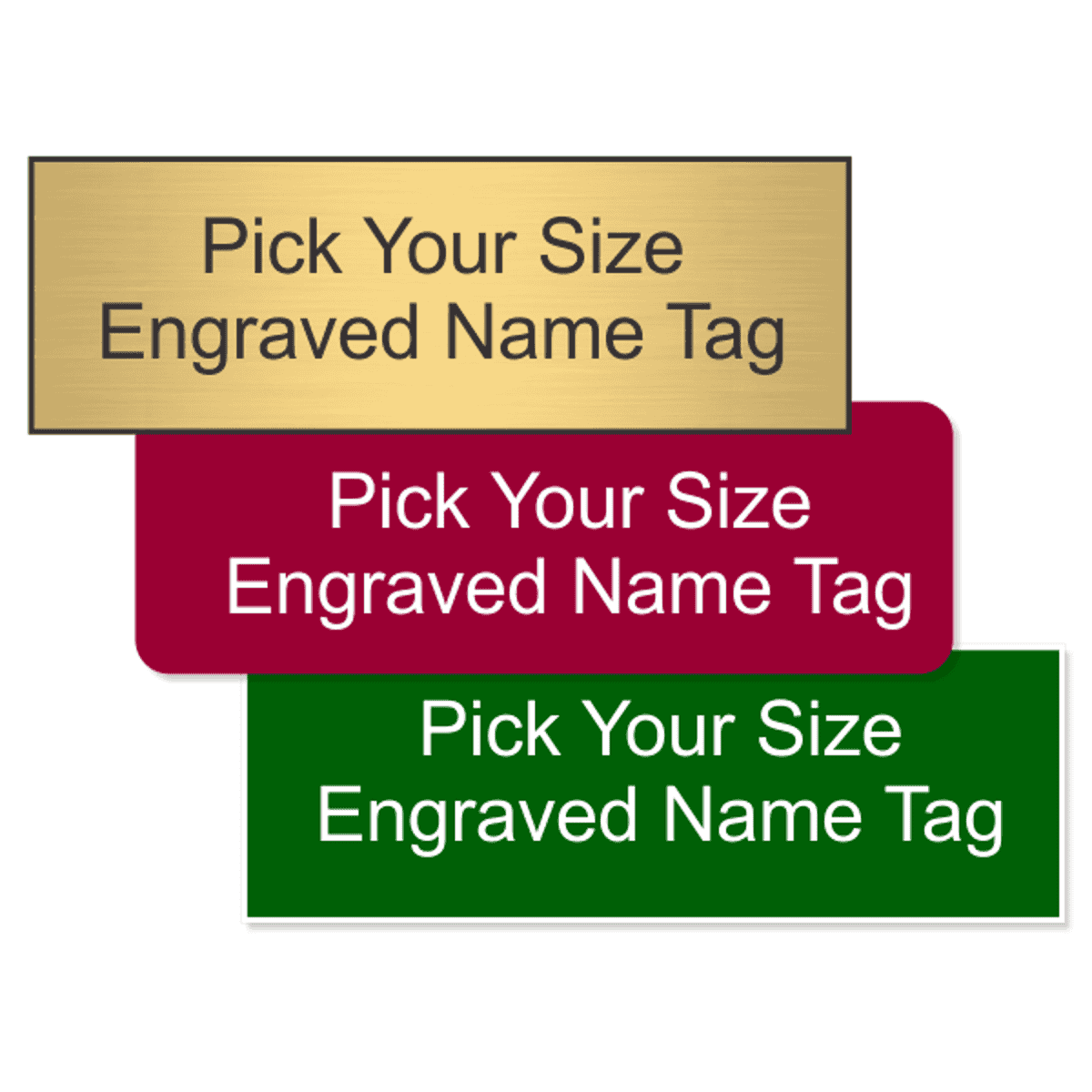 Pick Your Size Plastic Engraved Name Tag