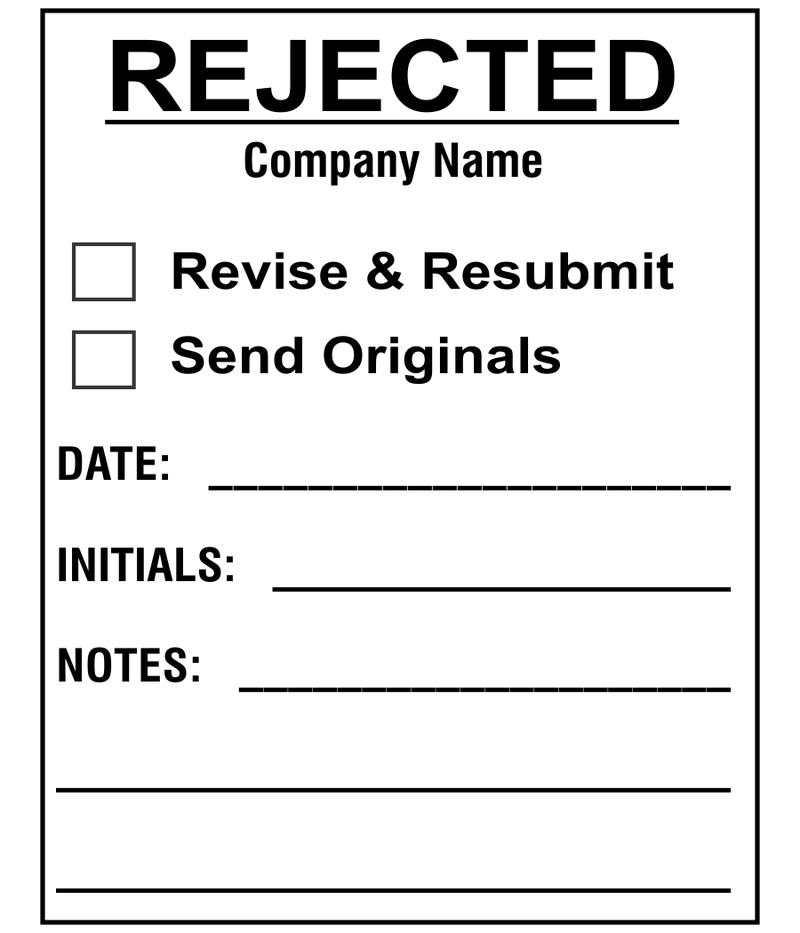 Plan & Blueprint Stamp - Rejected and Revise Form Stamp
