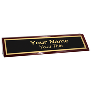 Custom Glossy 2" x 10" Rosewood Desk Plate