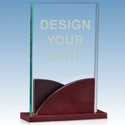 Premium Mahogany Base 4" x 6" Acrylic Award 