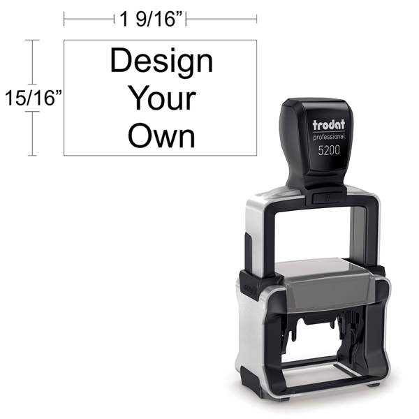 Customizable Trodat Professional 5200 Heavy Duty Self-Inking Stamp with Stainless Steel Frame and 15/16" x 1 9/16" Impression Size