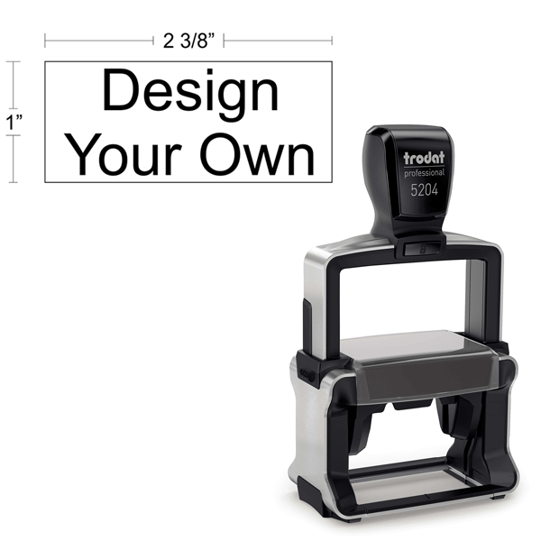 Customizable Trodat Professional 5204 Heavy Duty Self-Inking Stamp with Stainless Steel Frame and 1" x 2 3/8" Impression Size