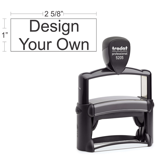 Customizable Trodat Professional 5205 Heavy Duty Self-Inking Stamp with Stainless Steel Frame and 1" x 2.75" Impression Size