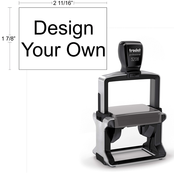 Customizable Trodat Professional 5208 Heavy Duty Self-Inking Stamp with Stainless Steel Frame and 2" x 2.75" Impression Size