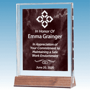 Quality Control Goal Marble Ruby Acrylic Award