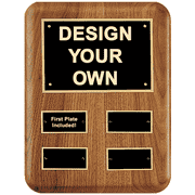 Quarterly 8" x 10 &frac12;" Walnut Finish Award Plaque