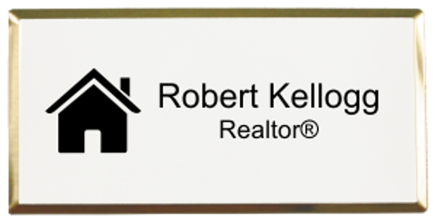 Real Estate Medium Rectangular 3" x 1.5" Executive Holder Name Tag