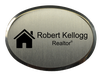 Real Estate Oval Name Tag with Executive Holder (2.5" x 1.75")