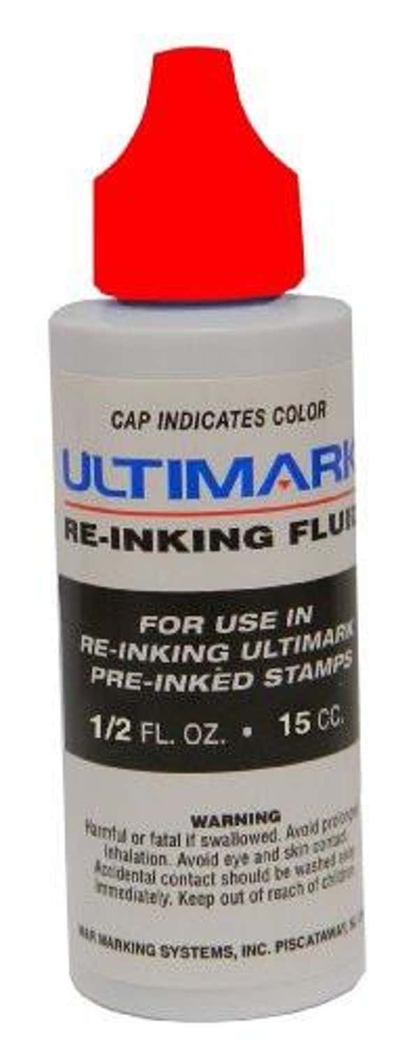 Ultimark Red 1/2 oz Refill Ink Bottle