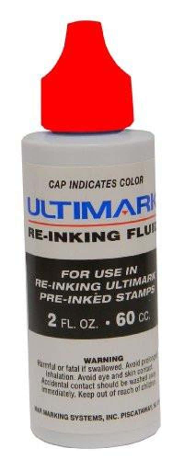 Ultimark Red 2oz Refill Ink Bottle