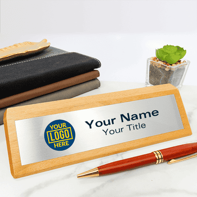 Genuine Red Alder Full Color Desk Plate - alternate view