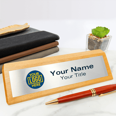 Genuine Red Alder Full Color Desk Plate - alternate view