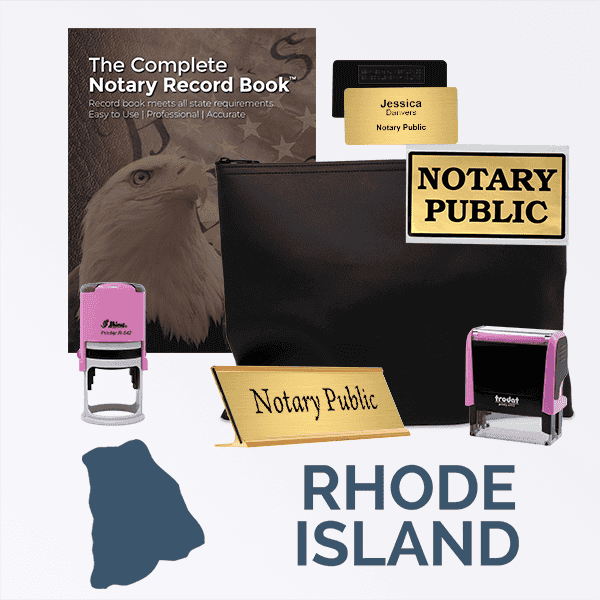 Rhode Island Pink Deluxe Notary Kit