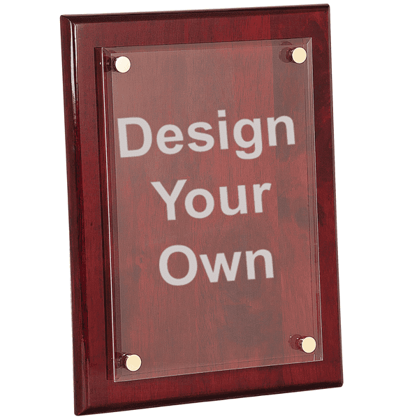 Engraved Floating Acrylic 10 &frac12;" x 13" Rosewood Plaque