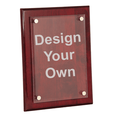 9x12 Rosewood Plaque with Floating Acrylic Engraved Plate