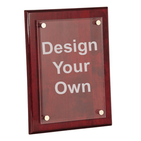 Engraved Floating Acrylic 9" x 12" Rosewood Plaque
