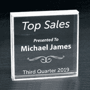 Sales Goal Clear Paperweight