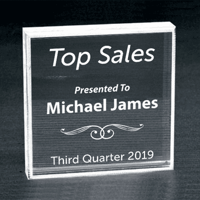 Sales Goal Clear Paperweight