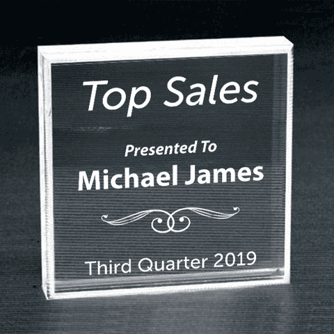 Sales Goal Clear Paperweight