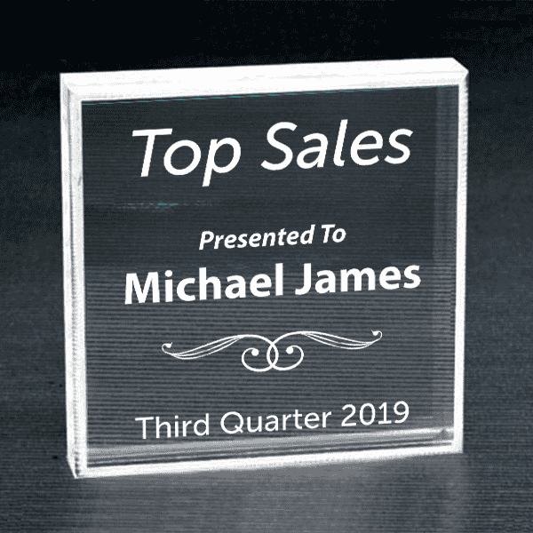 Sales Goal Clear Paperweight