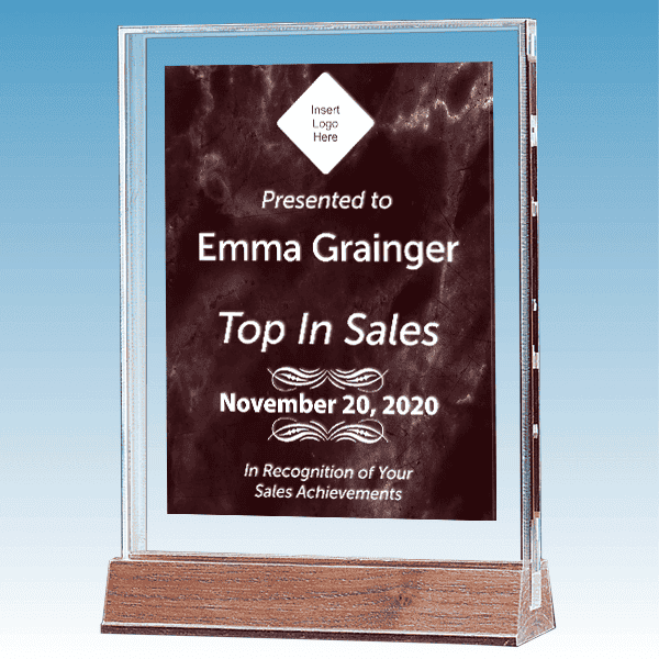 Sales Goal Marble Ruby Acrylic Award 