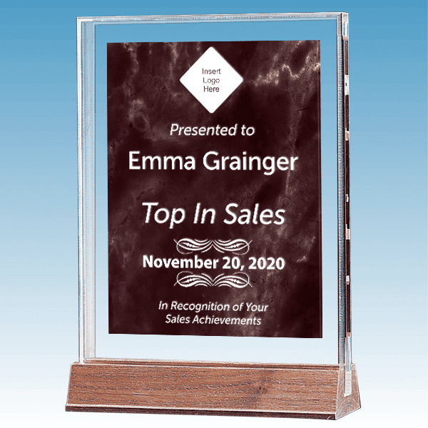 Sales Goal Marble Ruby Acrylic Award