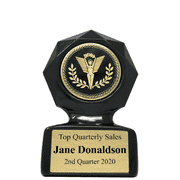 Sales Goal Small Black Star Sculpted Victory Trophy Award