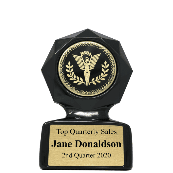Sales Goal Small Black Star Sculpted Victory Trophy Award
