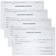 Witness, Acknowledgement, Attest, and Jurat - Set of 4 Notary Certificates