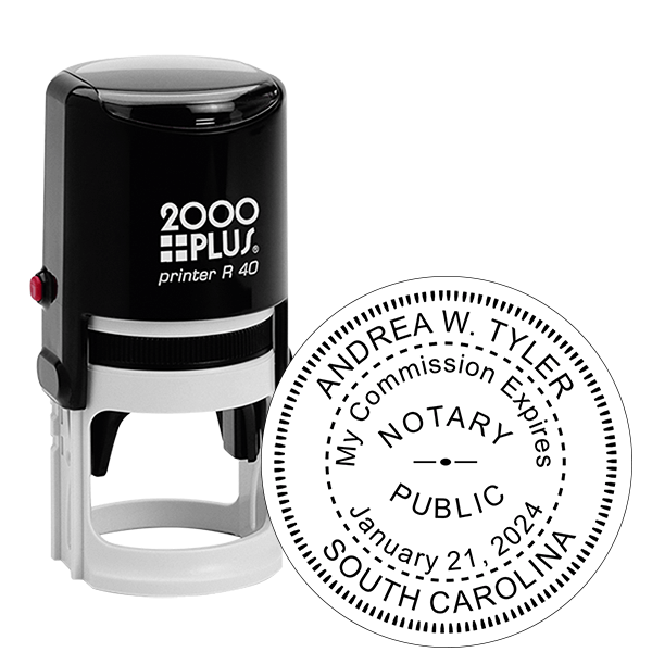 South Carolina With Expiration Date Round Notary Stamp