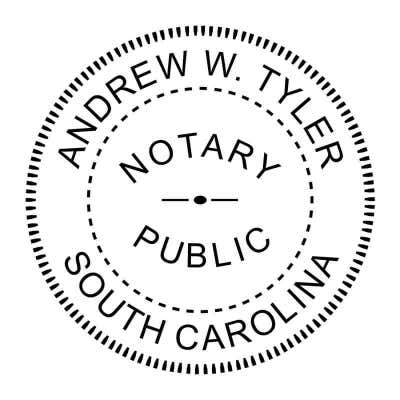 South Carolina Round Notary Seal - Choose Stamp or Embosser - alternate view