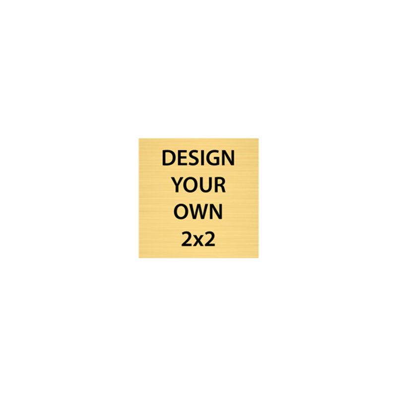 Square Engraved Heavy Brass Signs 2" x 2"