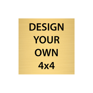 Square Engraved Heavy Brass Signs 4" x 4"