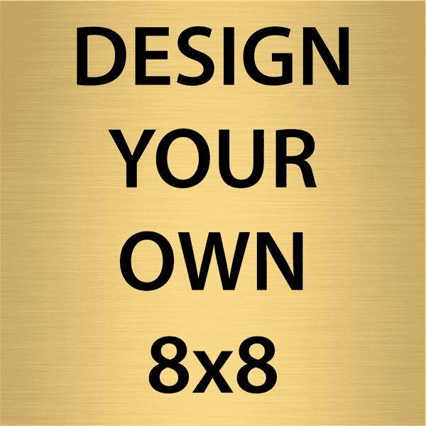 Square Engraved Heavy Brass Signs 8" x 8"