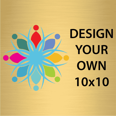 Square Full Color 10" x 10" Brass Signs - alternate view