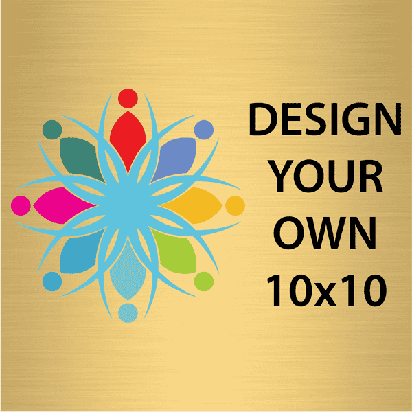 Square Full Color Brass Signs 10" x 10"
