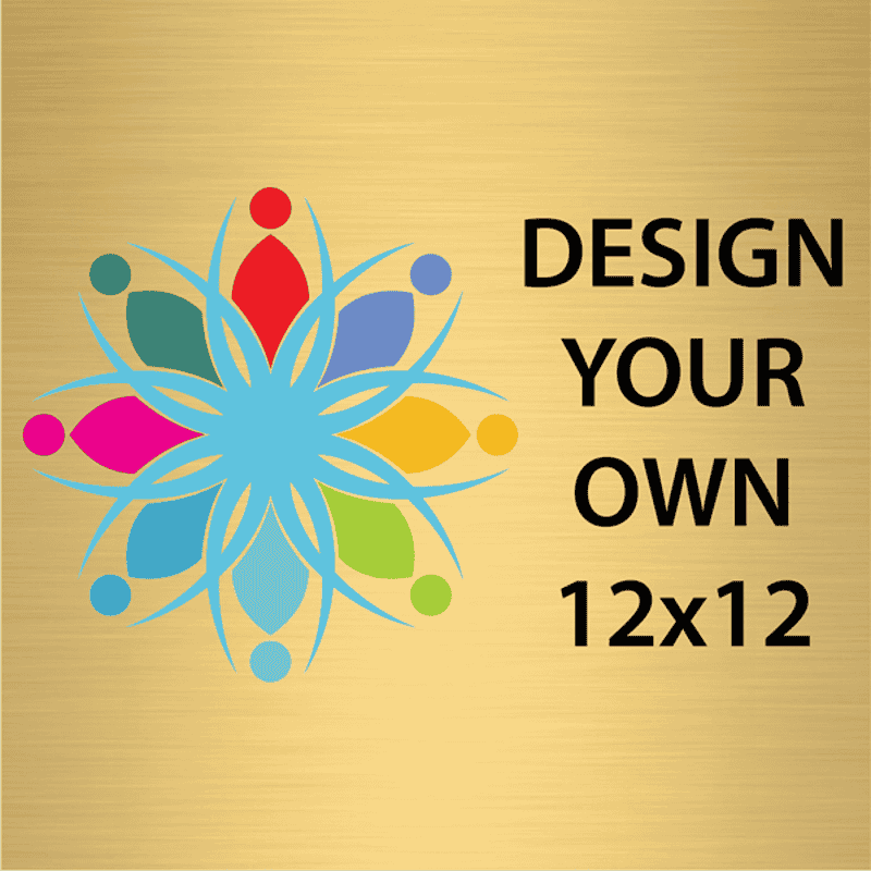 Square Full Color Brass Signs 12" x 12"