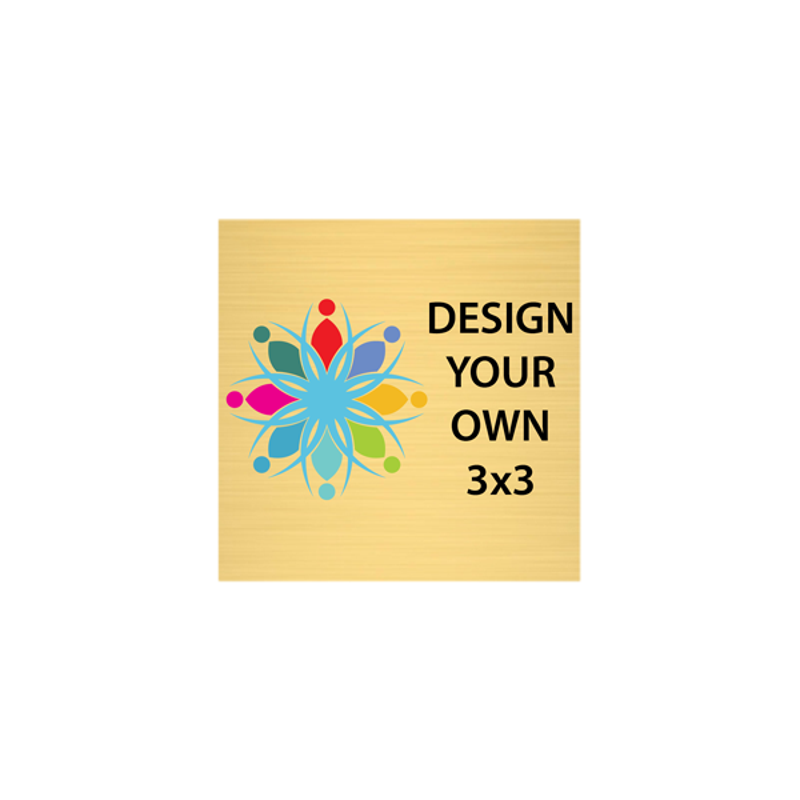 Square Full Color Brass Signs 3" x 3"