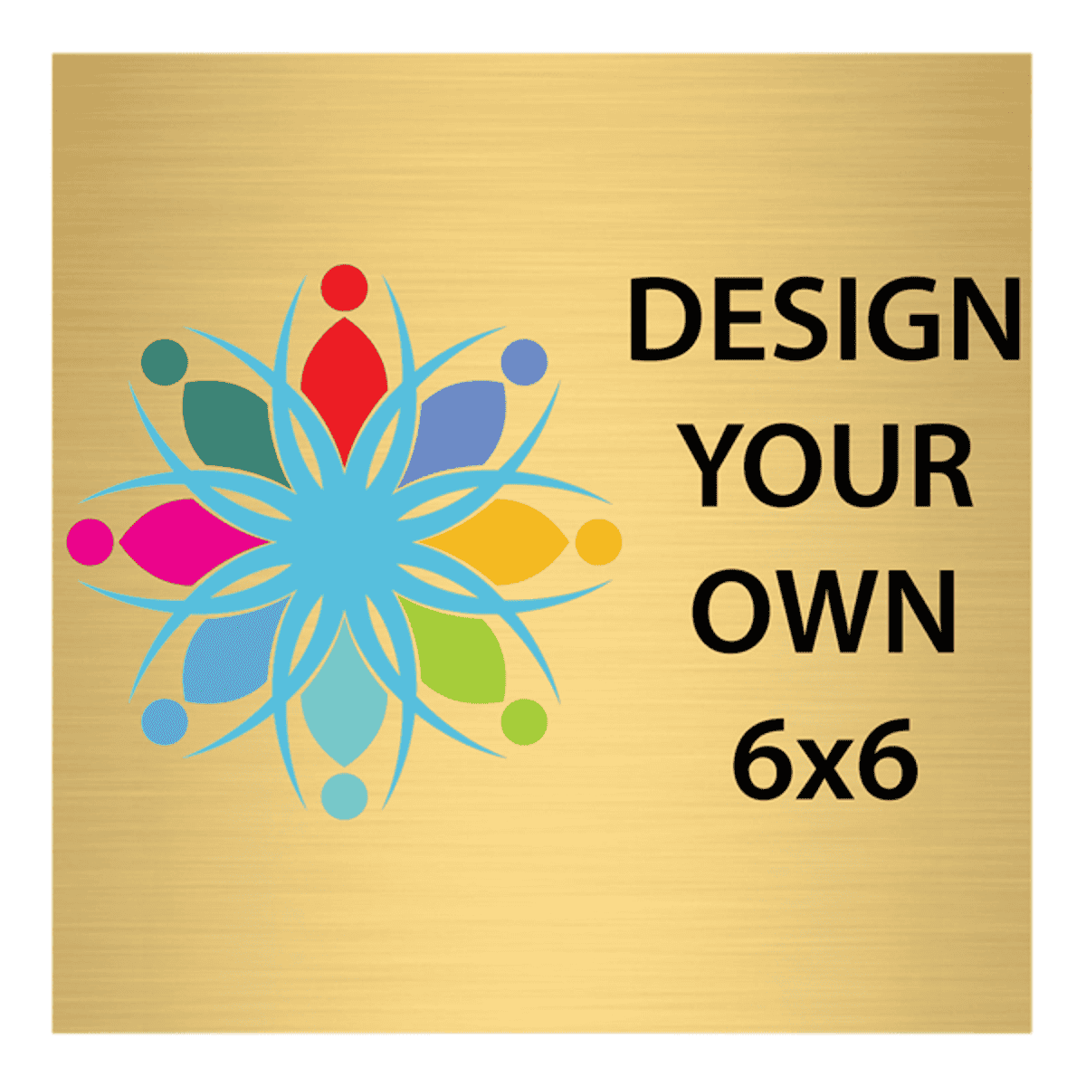 Square Full Color Brass Signs 6" x 6"