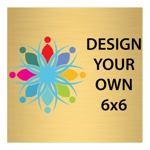 Square Full Color Brass Signs 6" x 6"